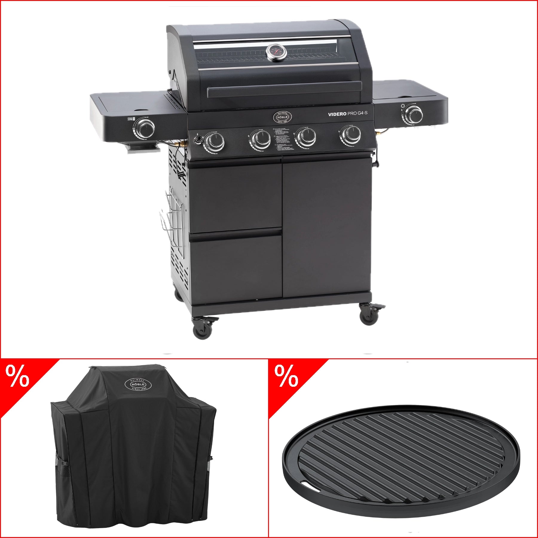 Rösle Videro Pro G4 - S Vario+ 50mbar inkl. GRATIS Abdeckhaube und Grillplatte, rund - Grillstar.deRösle Videro Pro G4 - S Vario+ 50mbar inkl. GRATIS Abdeckhaube und Grillplatte, rundRösleGrillstar.de25571_25517_25423