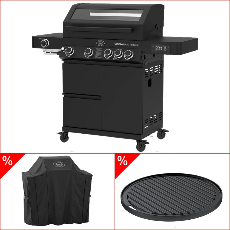 Rösle Videro Pro G4 - SB smart Vario+ 50mbar Bundle inkl. GRATIS Abdeckhaube und Grillplatte, rund - Grillstar.deRösle Videro Pro G4 - SB smart Vario+ 50mbar Bundle inkl. GRATIS Abdeckhaube und Grillplatte, rundRösleGrillstar.de25602_25517_25423