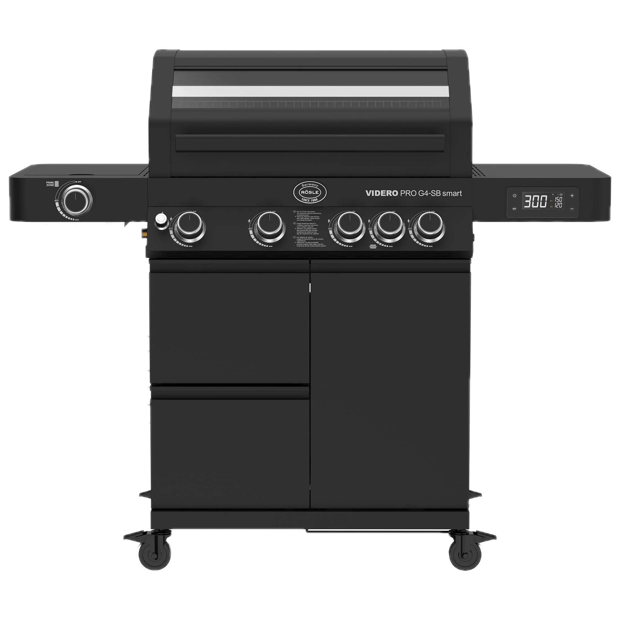 Rösle Videro pro Smart Bundle - mit Grillplatte, Rotisserie, Räucherbox und Abdeckhaube - Grillstar.deRösle Videro pro Smart Bundle - mit Grillplatte, Rotisserie, Räucherbox und AbdeckhaubeGrillRösleGrillstar.de