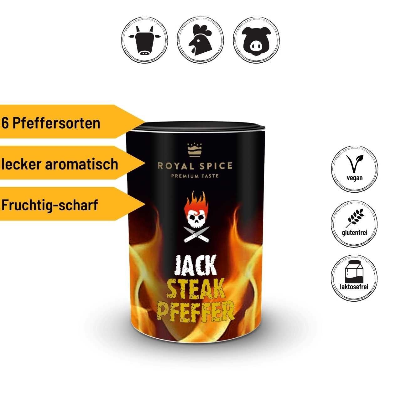 Royal Spice - Jack Steakpfeffer, 90 g - Grillstar.deRoyal Spice - Jack Steakpfeffer, 90 gRoyal SpiceGrillstar.de