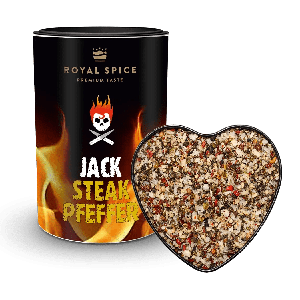 Royal Spice Jack Steakpfeffer Gewürzzubereitung, 90g Dose - Grillstar.deRoyal Spice Jack Steakpfeffer Gewürzzubereitung, 90g DoseGewürzeRoyal SpiceGrillstar.de