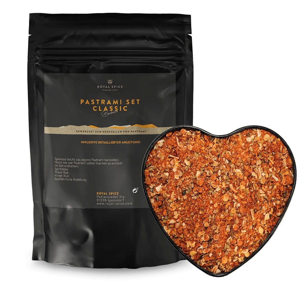 Royal Spice Pastrami Set Classic NY Style 4 Kg für bis zu 40 Kg Pastrami - Grillstar.deRoyal Spice Pastrami Set Classic NY Style 4 Kg für bis zu 40 Kg PastramiGewürzeRoyal SpiceGrillstar.de