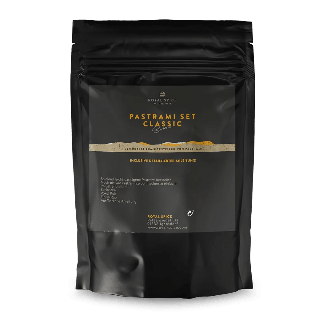 Royal Spice Pastrami Set Classic NY Style 400g für bis zu 4 Kg Pastrami - Grillstar.deRoyal Spice Pastrami Set Classic NY Style 400g für bis zu 4 Kg PastramiGewürzeRoyal SpiceGrillstar.de