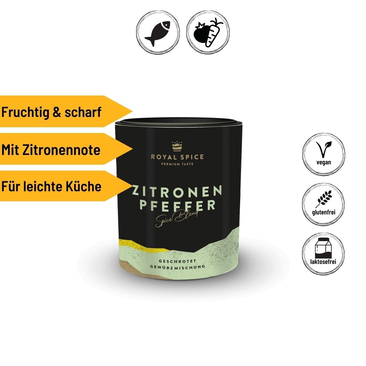 Royal Spice - Zitronenpfeffer, 100 g - Grillstar.deRoyal Spice - Zitronenpfeffer, 100 gRoyal SpiceGrillstar.de