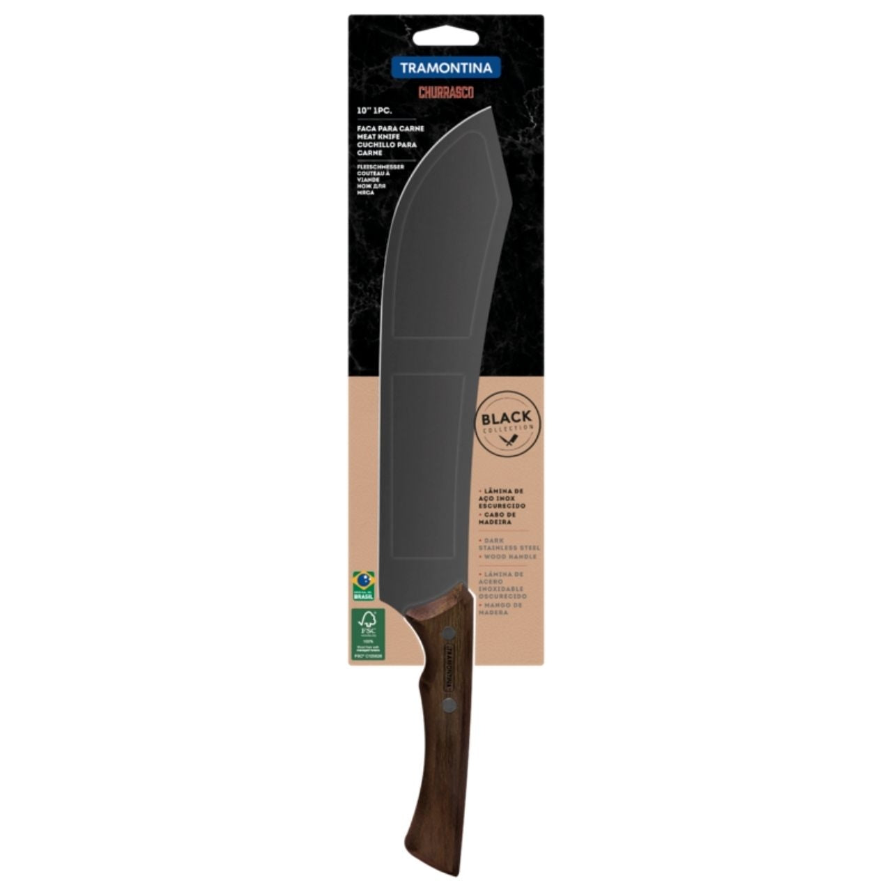 Tramontina Black Churrasco Fleisch Messer 25 cm