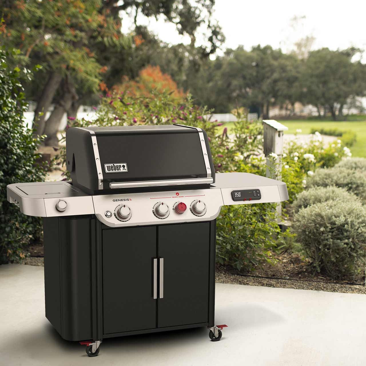 Weber Genesis EX-335 Gasgrill, Schwarz, 3 Brenner & Sear Zone, Bluetooth, Wlan, Smarter Grill