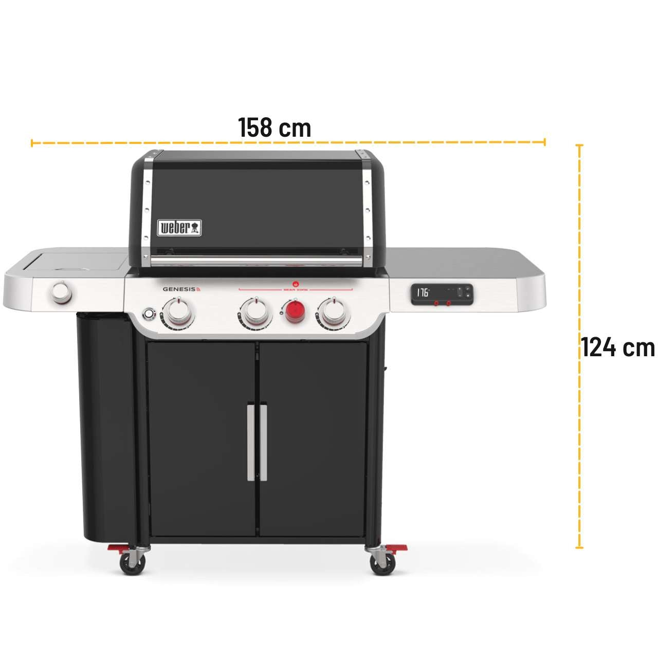 Weber Genesis EX-335 Gasgrill, Schwarz, 3 Brenner & Sear Zone, Bluetooth, Wlan, Smarter Grill