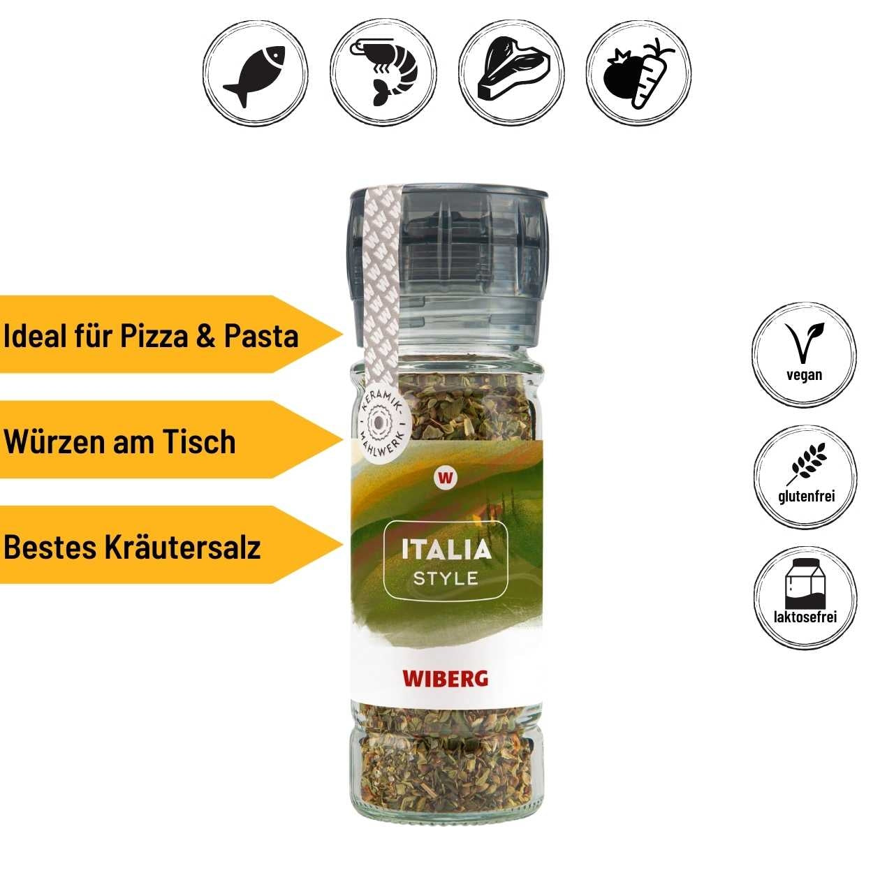 Wiberg Gewürzmühle Italia Style, Kräutersalz, 43g