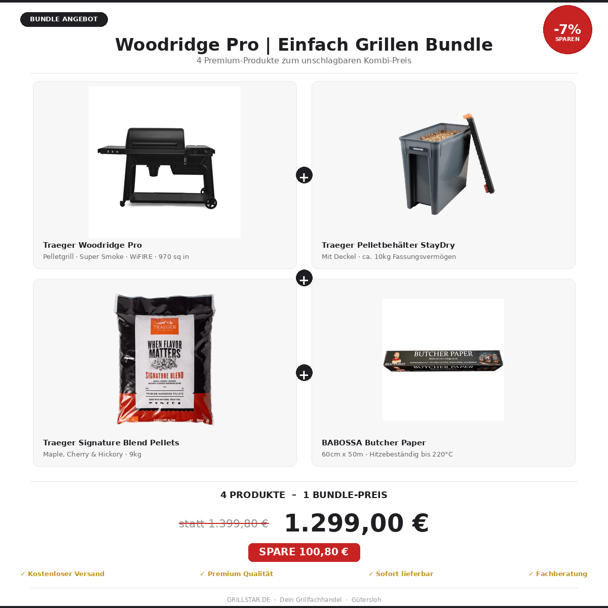 Woodridge Pro | Traeger | Einfach Grillen Bundle - Grillstar.deWoodridge Pro | Traeger | Einfach Grillen BundleGrillstar.deGrillstar.de