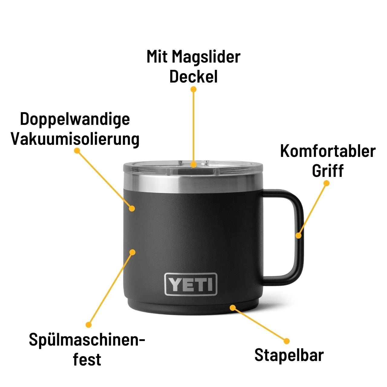 Yeti Rambler 14 oz (414 ml), Mug Black - Grillstar.deYeti Rambler 14 oz (414 ml), Mug BlackYETIGrillstar.de