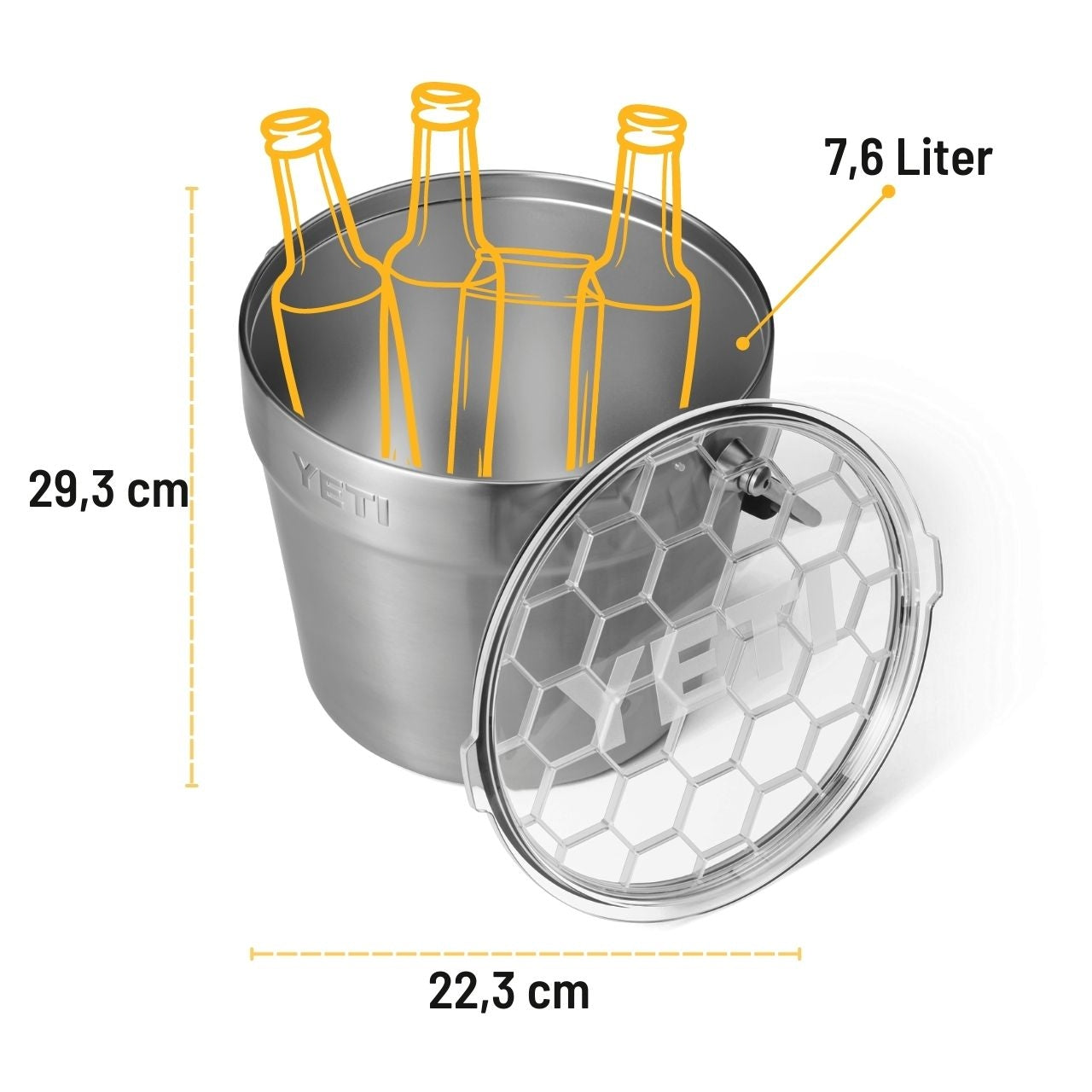 YETI Rambler Getränkekübel, 7,6 Liter, Edelstahl